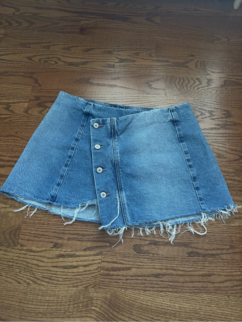 American Eagle Asymmetrical Denim Mini Skirt